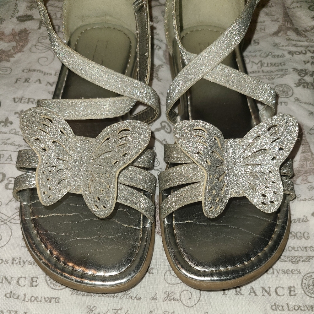 Children's place silver butterfly size 2 sandals